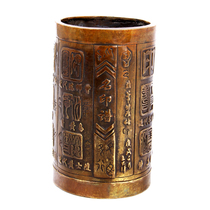 Brass name printing pen holder Feng Shui ornaments copper accessories home decorations gift gifts