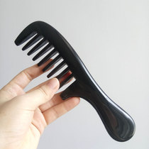 Famous angle craftsman new natural handmade old horn black buffalo horn large tooth wide tooth curly hair massage comb