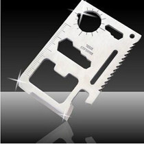 Outdoor equipment Versatile Stainless Steel Tool Kano Camping Card (with black leather cover)