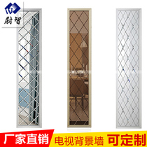 Art glass mirror TV background wall super white silver mirror diamond shaped mirror mirror restaurant decorative glass background wall