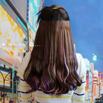 Curly hair piece color gradient color wig piece Curly hair piece highlighting color wig piece gradual pear flower