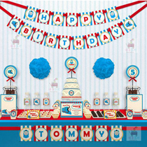 Thomas little train Boy child baby birthday full moon 100-day feast Party dessert table decoration supplies
