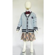 Hoji Harbor OKiKi school uniform kindergarten uniform-light blue cardigan three-piece set (girls)