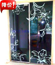 Special clothes cabinet door paint tempered desktop TV background wall art glass black back paint Lily