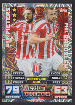 14-15 Toops Match Attax Duo Pieters Bardsley Football Star Card