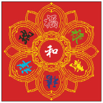 Fu Lu Shouxi Xiangrui and cross stitch
