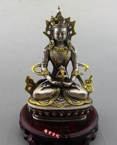 Antique Antique Buddha Statue Manjushri Bodhisattva Gilded Old Road Handicraft Ornament Bogu Shelf Decoration