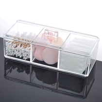 Transparent cosmetic box with lid desktop storage box cotton cotton swab storage box cosmetic storage box