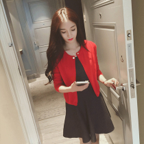 Small fragrant wind knitted cardigan womens short 2021 Spring Cheongsam with thin shawl jacket open chest sweater