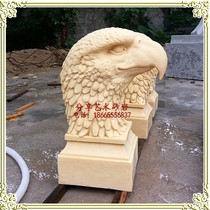 Sandstone relief sandstone round carving community garden indoor and outdoor town house decoration garden feng shui display eagle head
