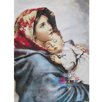Icon Cotton woven image decorative painting Catholic Holy Relic Virgin holding Jesus No 7 European style frameless painting Direct sales
