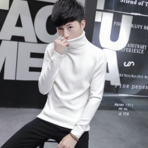 Turtleneck Sweater Mens Knitted Sweater Autumn and Winter Clothes Mens Semi-Turtleneck Fashion Personality Slim base shirt