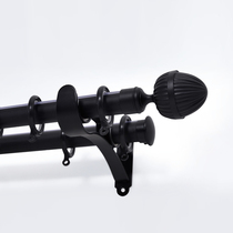 Small days custom curtain rod fashion versatile Nordic Roman Rod single and double rod silencer 28 black and white aluminum alloy rod