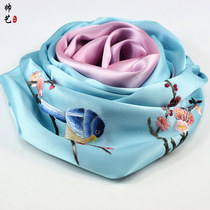 Hand embroidered silk embroidered scarves scarves gifts abroad hand units foreign affairs gifts handicrafts sent to leaders