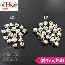 Show small bell round flat diy handmade jewelry accessories silver plated iron bell 14-15mm small Bell