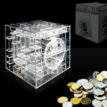 Transparent crystal inverted bead Labyrinth Deposit Pot savings pot Puzzle Savings Tank Creative Pendulum of Labyrinth Gift Box