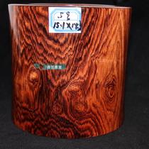 Indonesian big leaf yellow pear pen holder Four treasures of Wenfang Grimace pattern Water ripple shape ornaments Student gifts