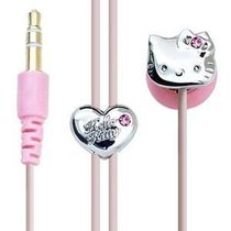 Hello Kitty earplug headphones (inlaid with water drill)