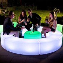 Luminous snake chair curved arc shape stool bar decorative furniture LED chair leisure outdoor activity bench