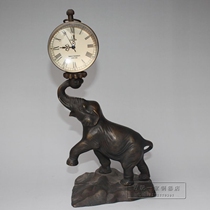 Antique antique Miscellaneous brass Western clock (elephant) mechanical clock retro European home furnishings