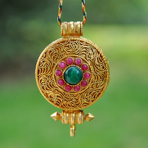 Nepal red copper gilt gilt gilt box GWU box handmade gagwu box diameter 3 9