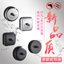 Balcony 304 stainless steel clothesline invisible telescopic indoor toilet drying rack-free household hanger