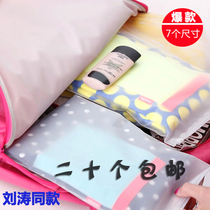 Liu Tao Same travel storage bag set Travel clothes underwear classification sealed transparent bag finishing bag