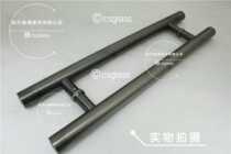 Black titanium brushed glass door handle 600mm long 400mm hole glass door floor spring Framed glass door Office