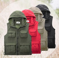 Color hunter outdoor leisure photography vest men and women mountaineering fishing vest spring summer autumn wearing hat large size loose vest
