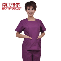 Nightingale Korean slim beauty suit hand washing clothes Summer short-sleeved female surgical suit brush hand clothes isolation clothes purple