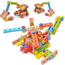 Jubilation Garden 138 Grain Wooden Nuts removable puzzle toy 100 Variable Disassembly Assembled Screw Car Model Combinations