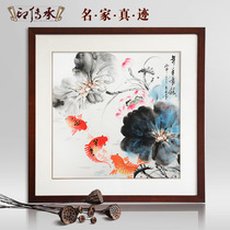 Hand painted for years with more than hand painted Chinese flowers and birds painted Chinese restaurant Fengshui fish masonry decoration hanging drawing cube