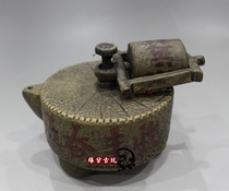 Antique collection Yixing purple clay teapot yellow mud section sand all hand-made grain harvest pot antique teapot tea set