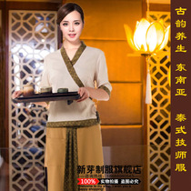 Autumn and winter New beautician work clothes set Southeast Asian Thai technician clothing pedicure technician clothing Thai clothing