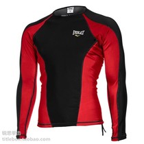 (USA shipped) genuine EVERLAST boxing MMA tight long sleeve quick-drying anti-wear T-shirt men black red
