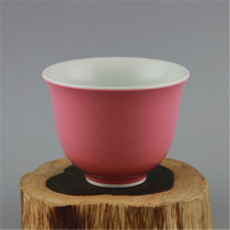 Jingdezhen imitation Qing Imperial dining room monochrome red glaze bell cup Admiralty cup Single cup tea Cup Qing Dynasty porcelain antique