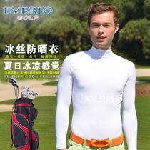 Golf Clothing Mens Ice Silk Tight Clothing Summer Sports Sunscreen Anti-UV Long Sleeves T-shirt High Jersey