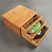 Pro rhyme Puer tea box bamboo drawer type tea tray black tea tray tea knife needle kung fu tea set accessories