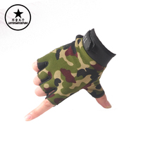 Childrens half-finger camouflage gloves Boys and women outdoor army green gloves Non-slip neutral riding gloves Performance sports products