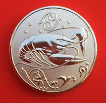 Silver-plated Constellation series Cancer Zodiac Medallion coin diameter of about 33mm Russia