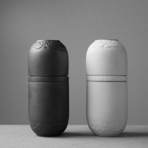 Kuaike cup One pot two cups Coarse pottery tea cup set Portable travel Kung Fu tea set Ceramic filter with lid set