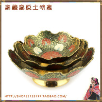 100% Indian imported pure handmade copper fruit plate baking paint three-piece set fruit plate four looks