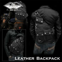 Japan imported handmade fashion Harley Indian motorcycle rider portable cowhide riding shoulder crossbody backpack