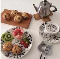 Domestic spot This months special price Japan manufacturing institute Tsai dog print Stainless steel teapot Coffee pot Milk cup Sugar cup