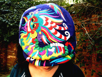 Yang Liping with the same linen embroidered hat ethnic style cap visor embroidery Chinese dragon uniform code black and blue