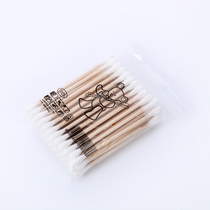 Wood Stick Cotton Sign Makeup Cotton Stick Wood Rod Double Head Cotton Stick Pure Cotton Tampon Cotton Tampon