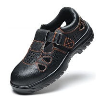 Labor insurance moving site construction shoes anti-smashing anti-piercing summer sandals breathable oil-resistant embossed leather rubber bottom