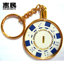 11 5G ABS bronzing chip metal keychain