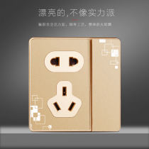 Wall 86 One Union Five Holes Switch Socket Panel Champagne Gold Power Switch Socket Panel M3 Open Five Holes