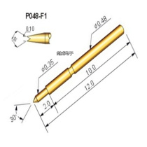 Huarong probe P048-F1 small four claw probe 0 48 spring needle total length 12 needle body 0 48